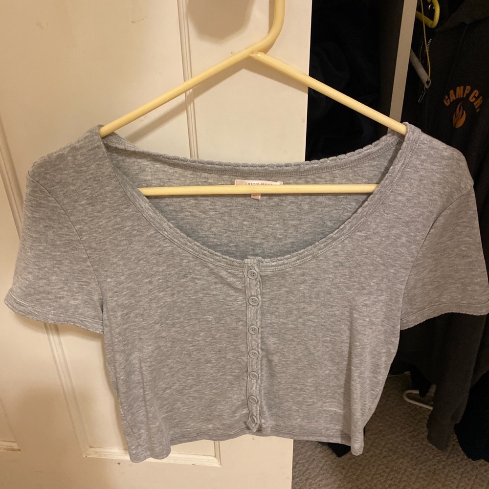 Gray crop top